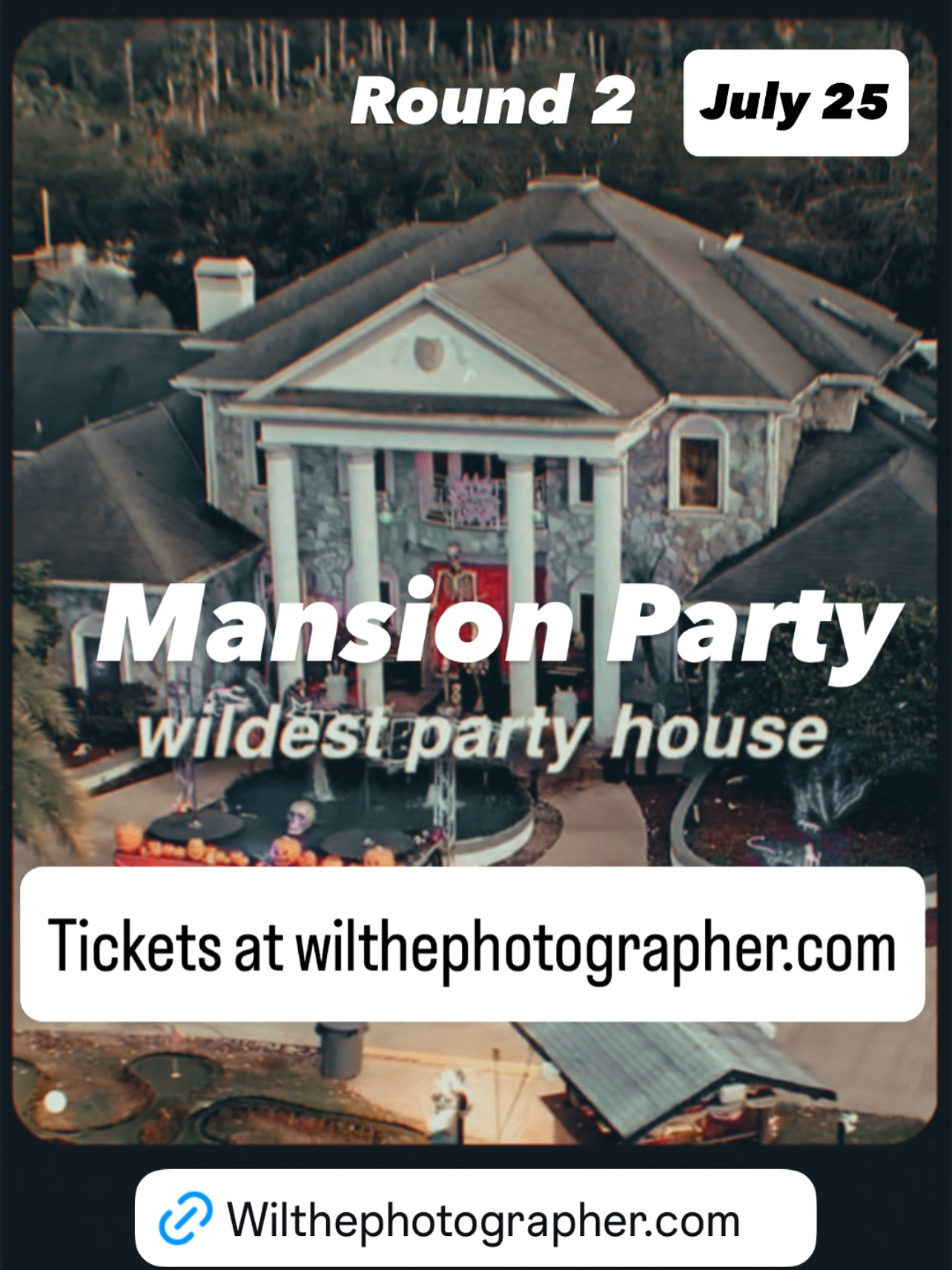 (This ticket does not include the bus)Mansion Party - Driving in personal Car