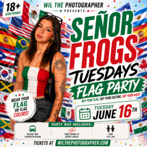 Regular Pickup - Tuesdays at Senor frogs - Party Bus | 11:20pm west | 11:35pm East